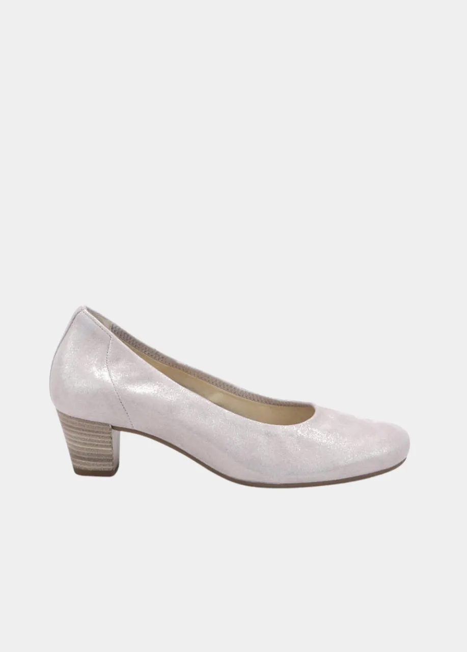 Gabor Dressy Metallic Beige Wide Fit Heels