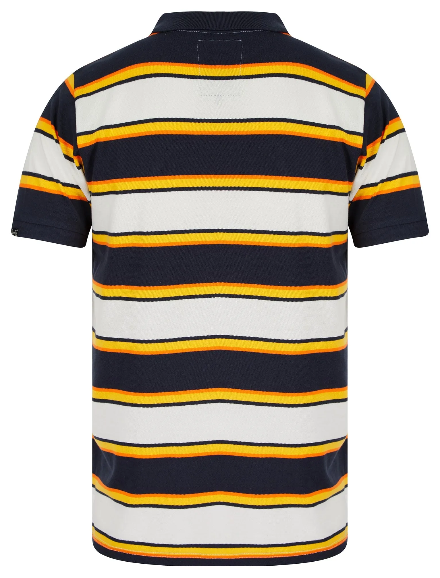 Rilo Striped Cotton Pique Polo Shirt in Snow White - Tokyo Laundry